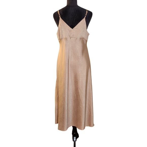 EMMA & MICHELE Satin Leopard Print Slip Midi Dress, Size Medium - Picture 3 of 11